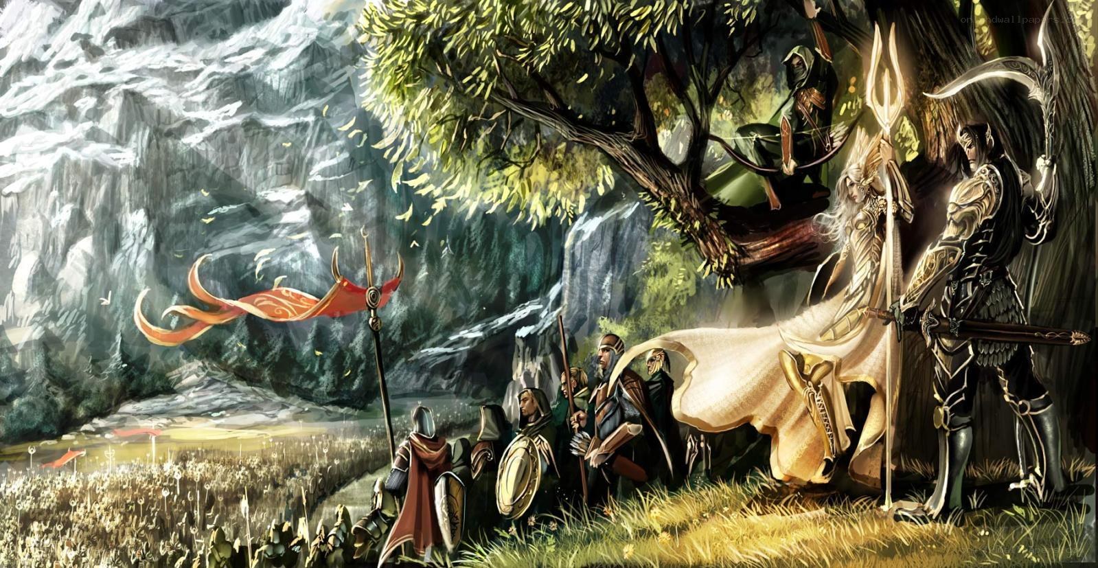 Elven warriors in a forest