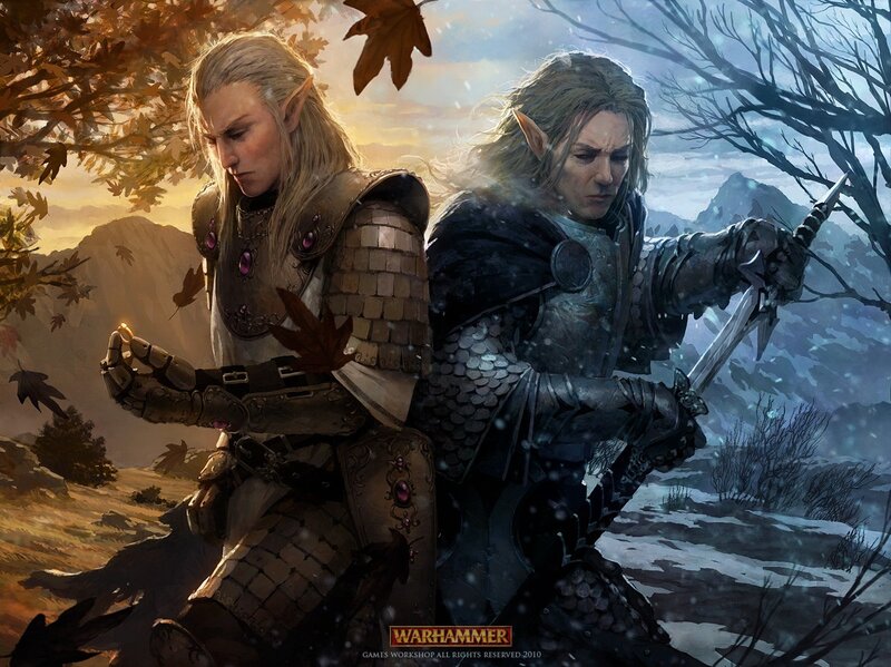 Elven warriors in a snowy landscape