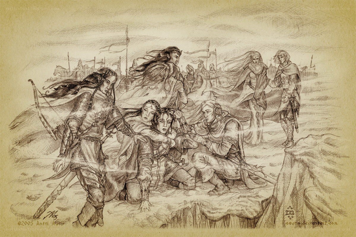 Elven warriors in battle