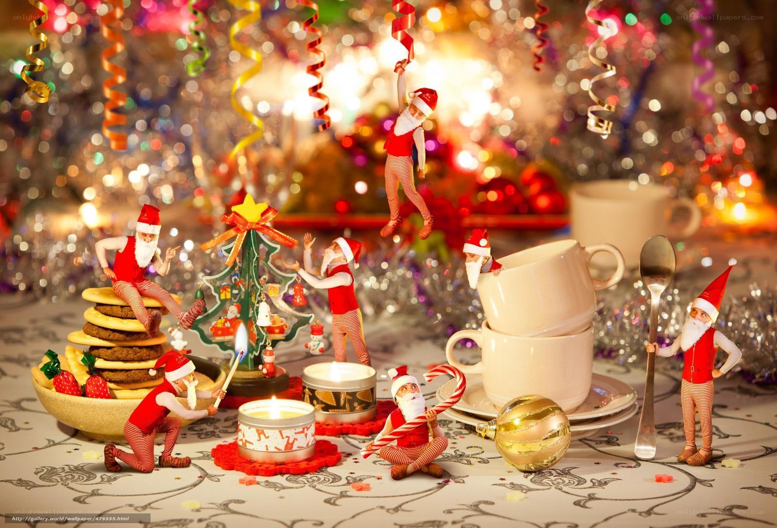 elves celebrating holiday