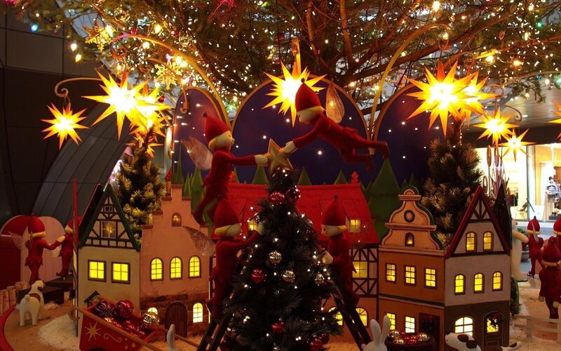 Elves Decorating Tree
