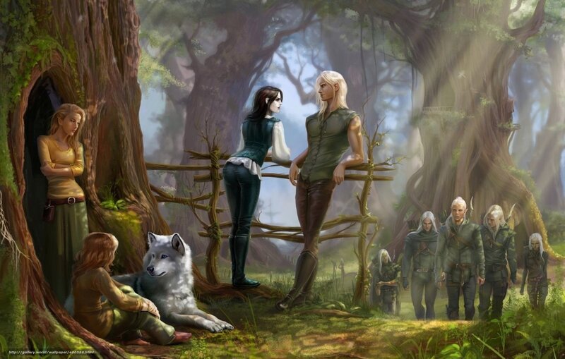 elves in a forest clearing