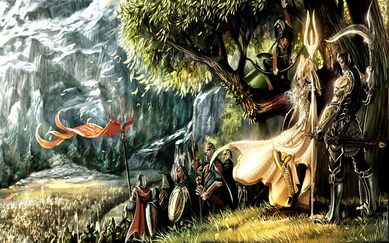 Elves in a Forest — Green, Dramatic, Afternoon