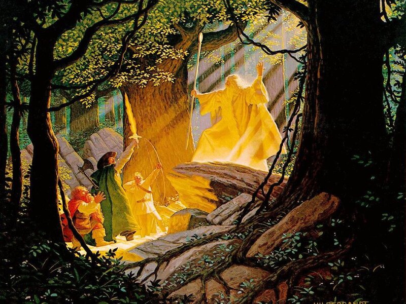 Elves in a Forest — Green, Dramatic, Morning
