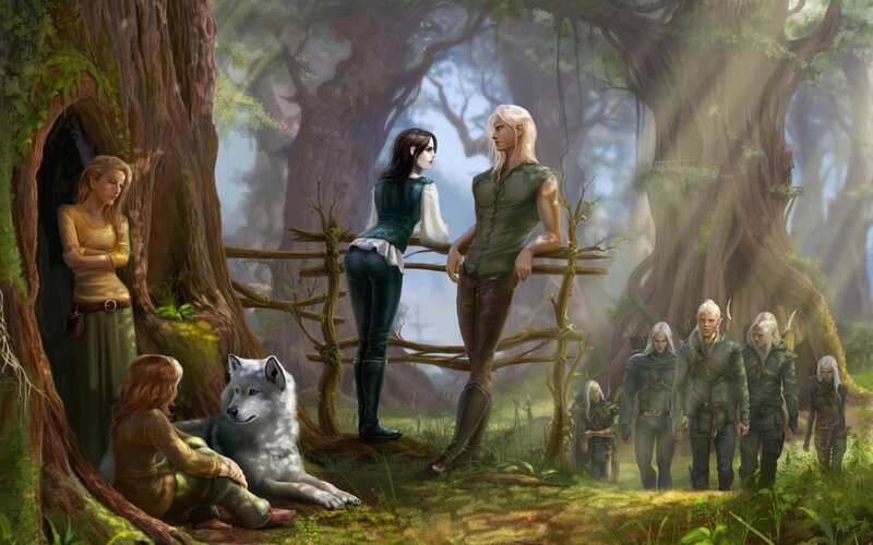 Elves in a Forest — Green, Serene, Morning