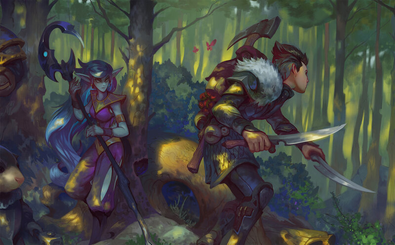 Elves in a Forest — Green, Tense
