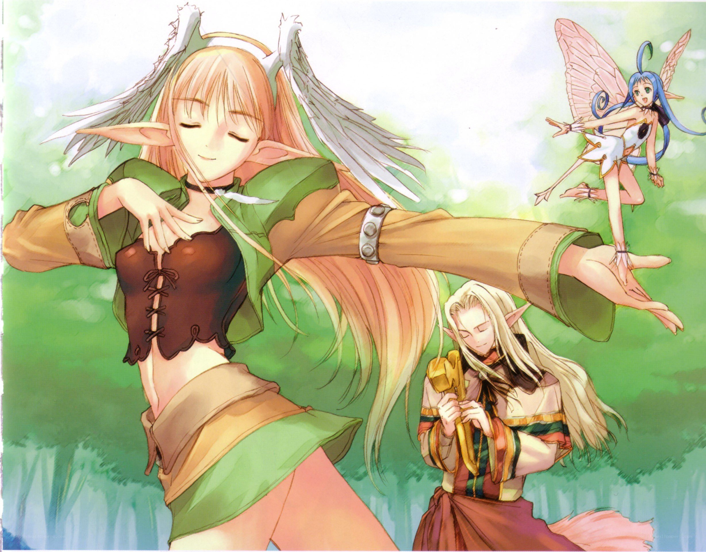 elves in a forest scene