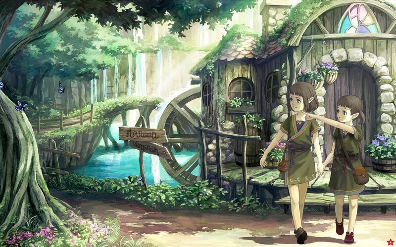 elves in a forest village