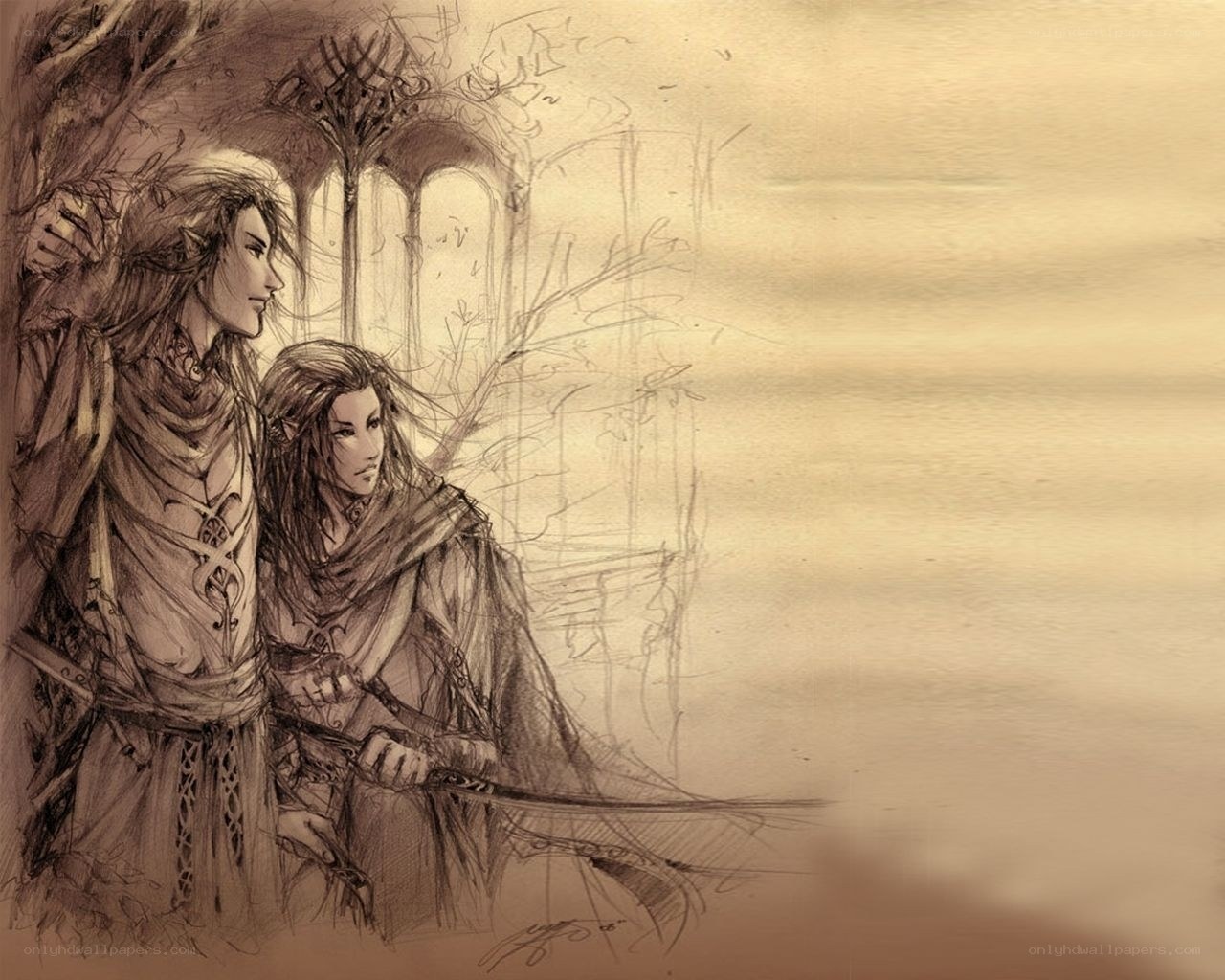 elves in a forest