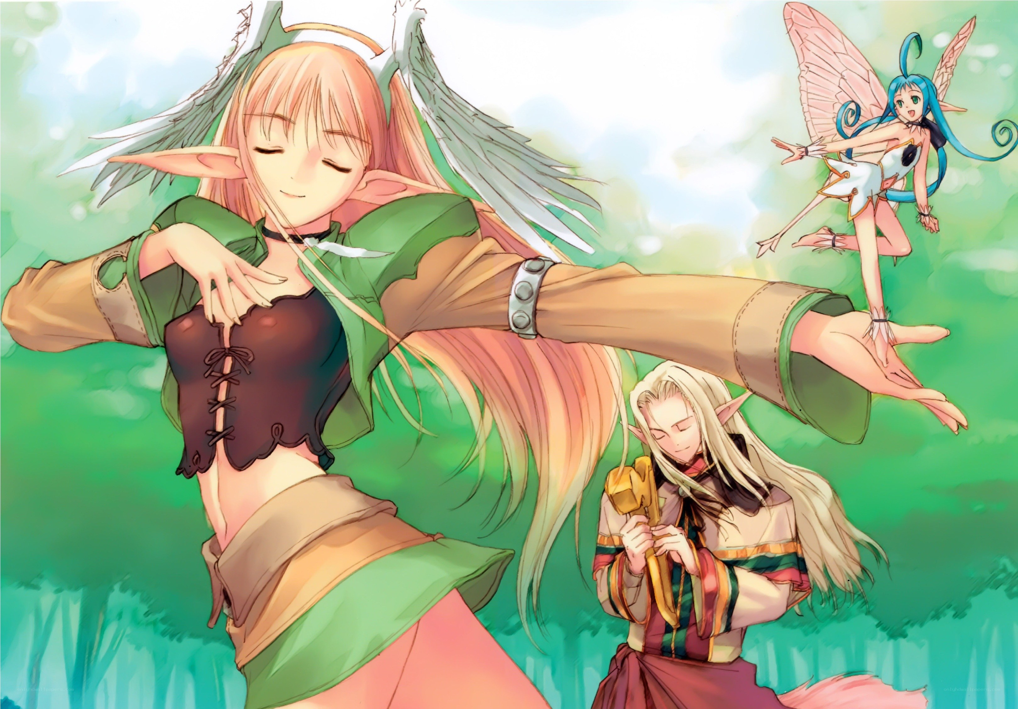 elves in a magical forest