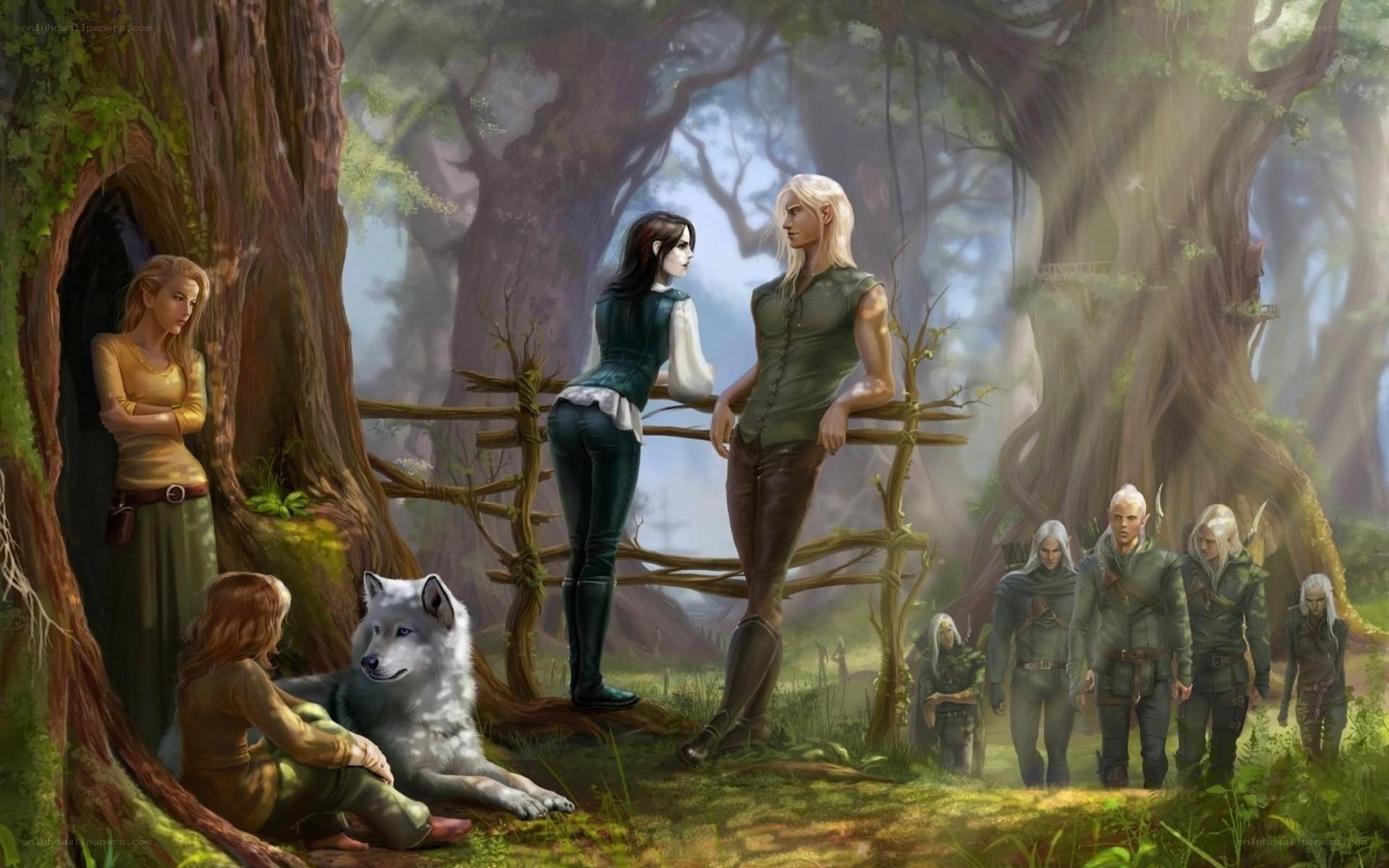Elves in a mystical forest