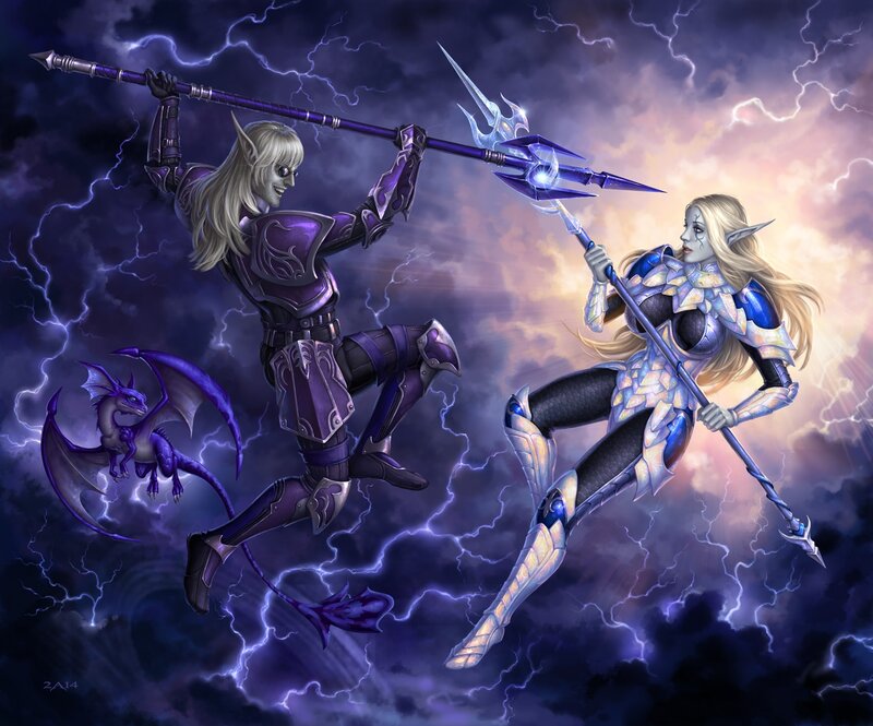 Elves in Battle — Purple