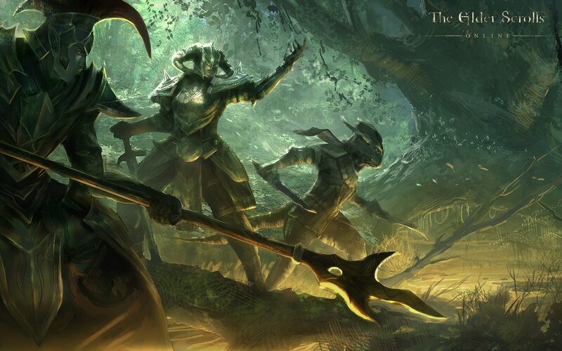 Elves in Forest Combat — Green, Dramatic, Afternoon