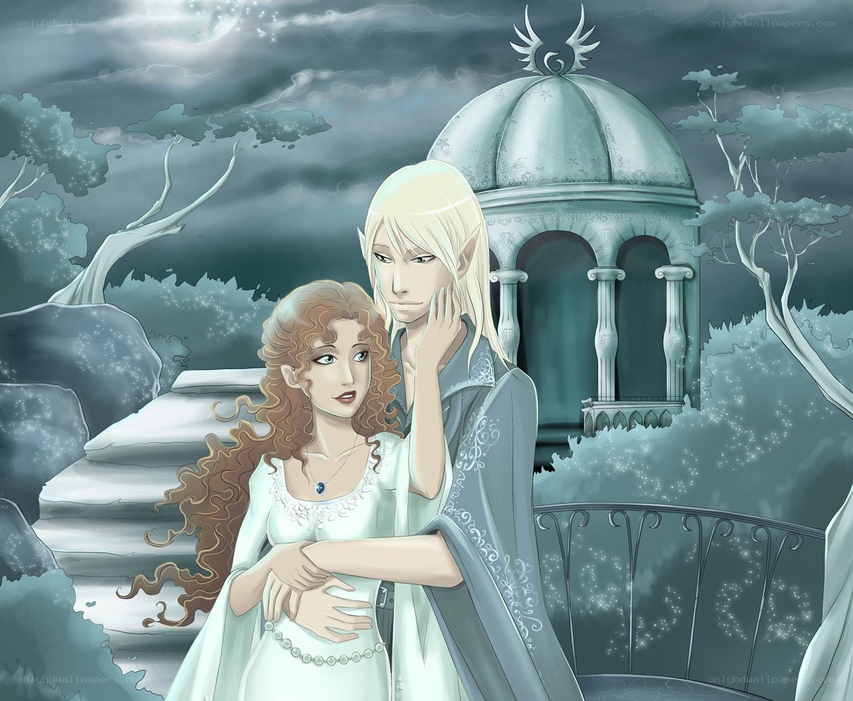 elves in moonlit garden