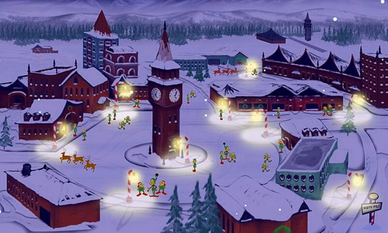 Elves in Snowy Village