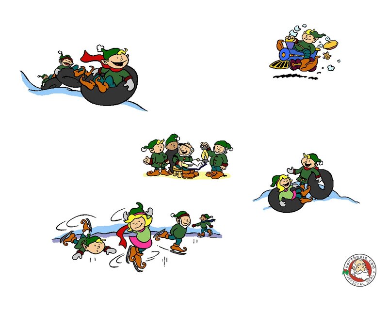 Elves Playing in Snow