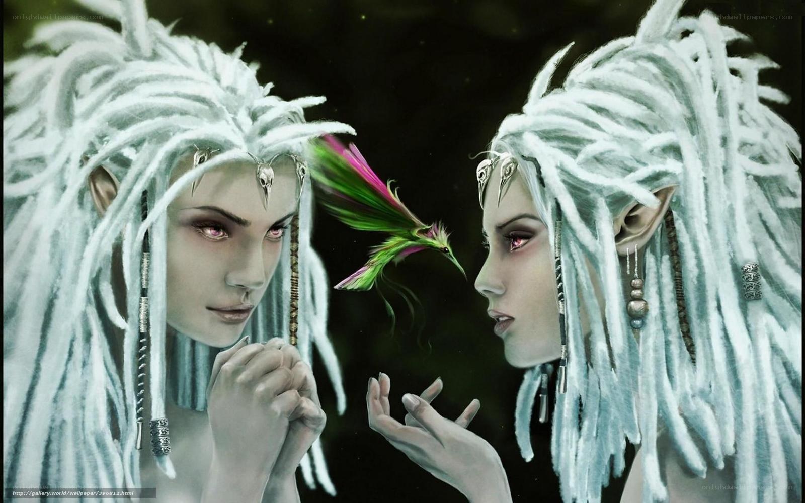 elves with hummingbird