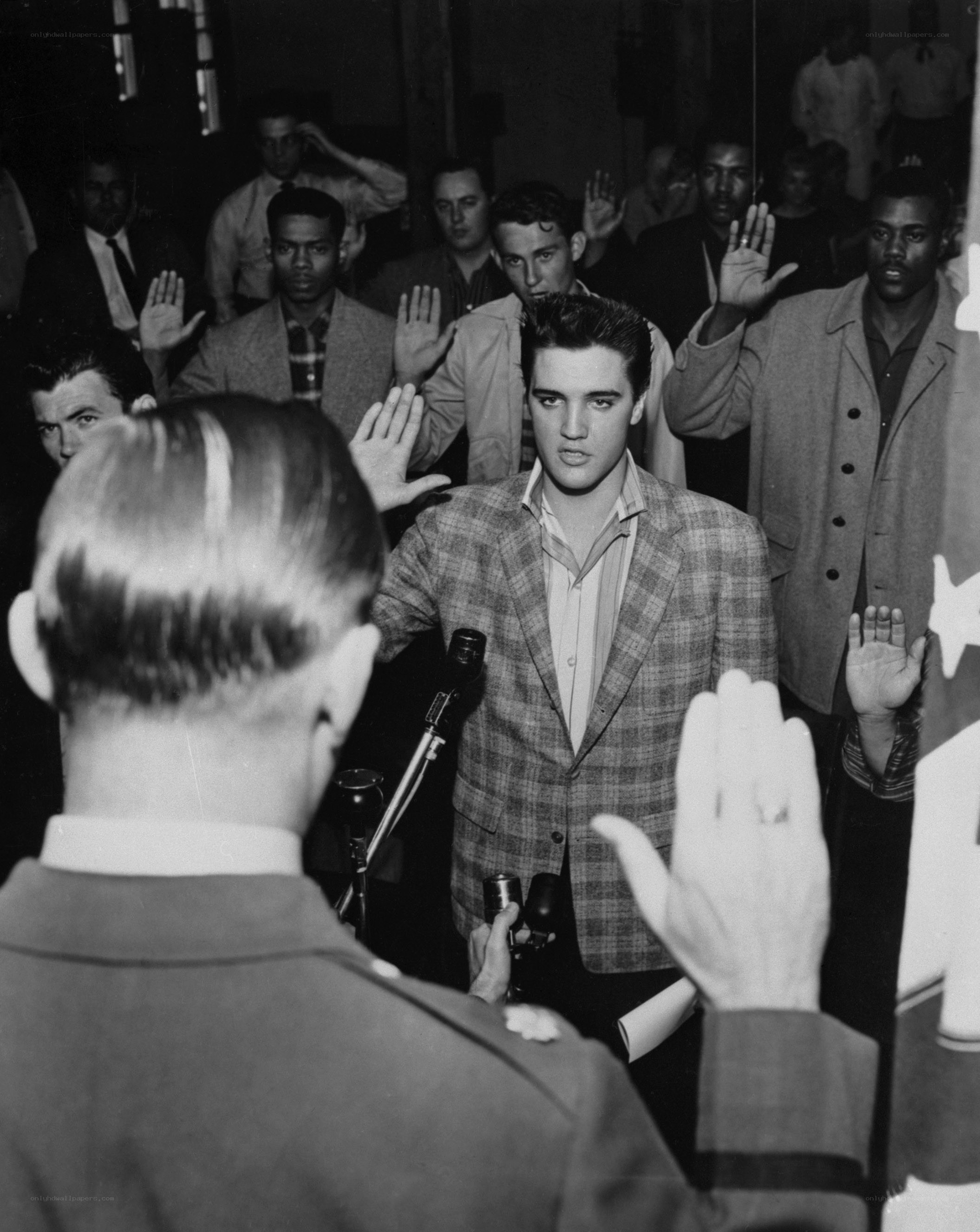 Elvis Presley at press event