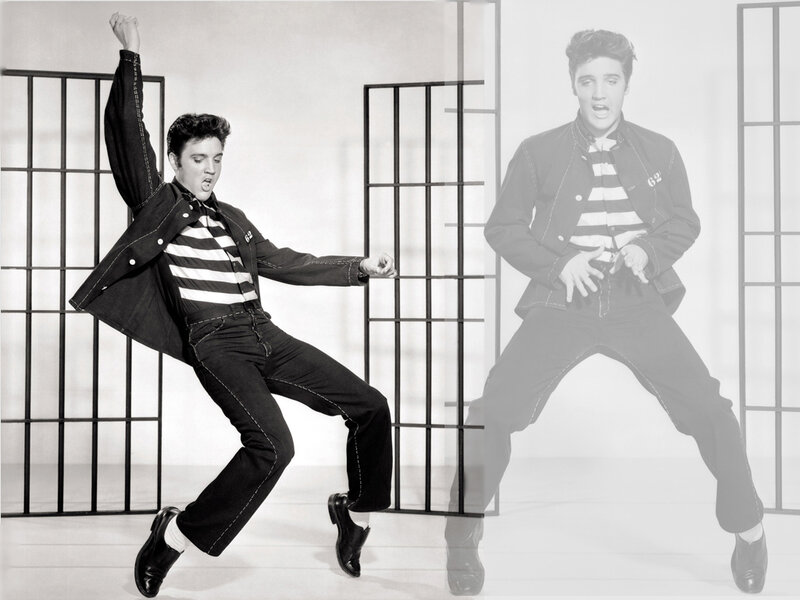 Elvis Presley dancing in jail