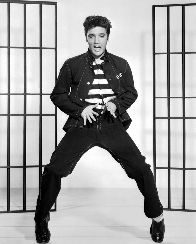 Elvis Presley in prison outfit
