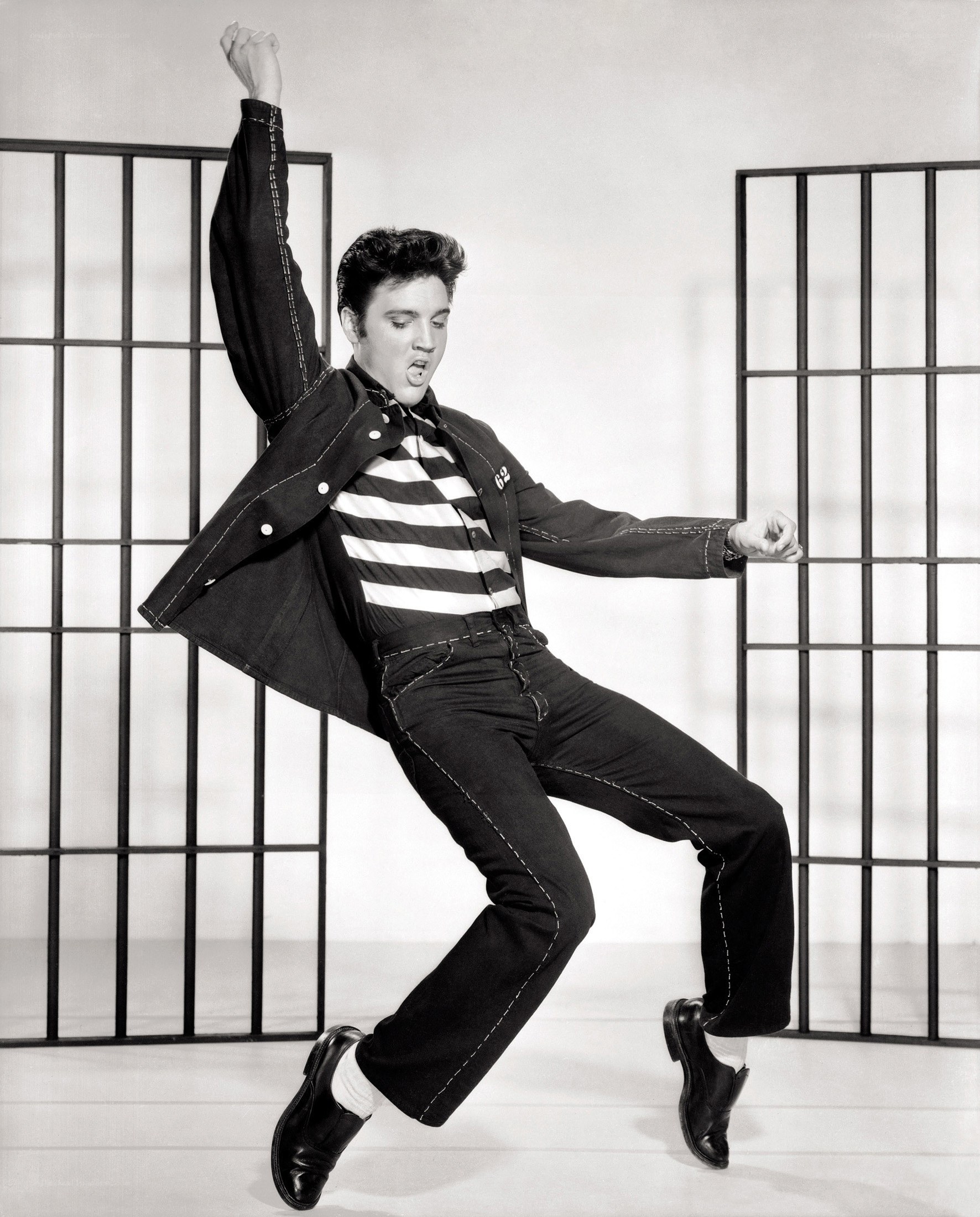 Elvis Presley in prison pose