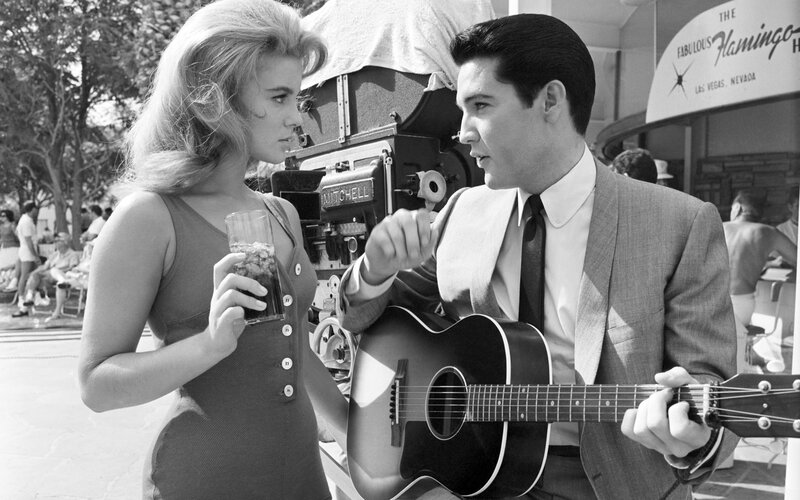 Elvis Presley on film set