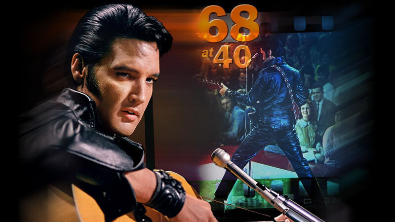 Elvis Presley on Stage — Black, Dramatic, Photograph, Guitar