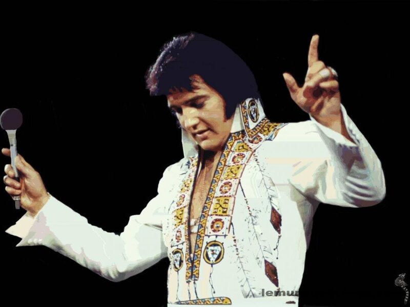 Elvis Presley on Stage — White