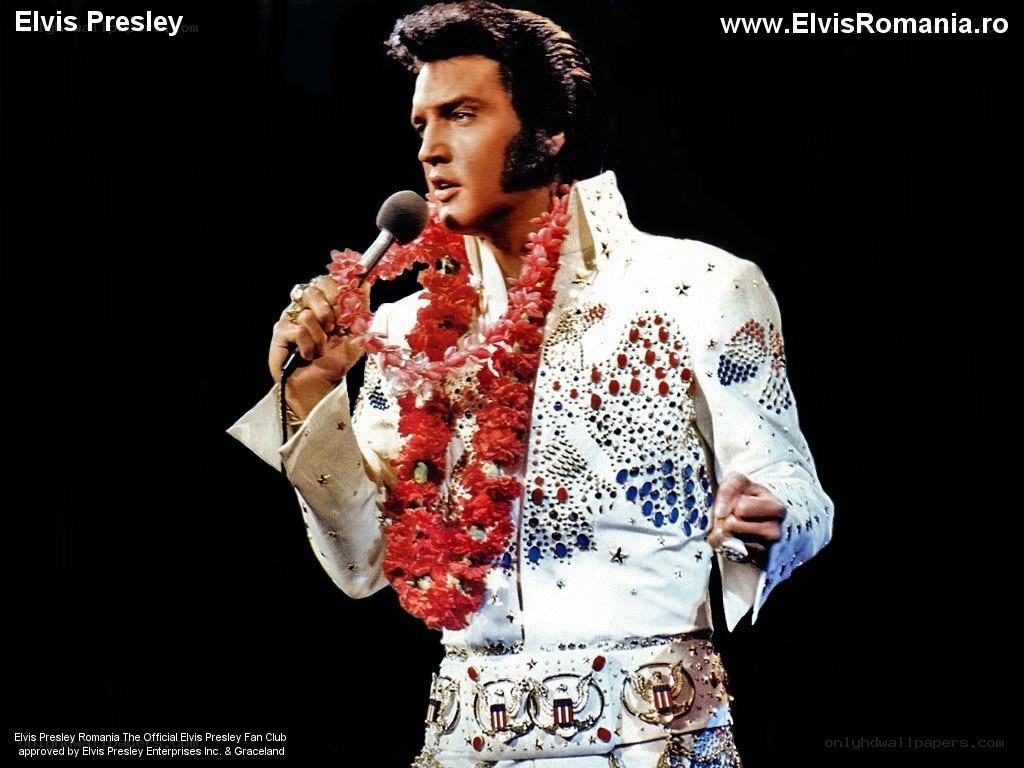 Elvis Presley performing on stage