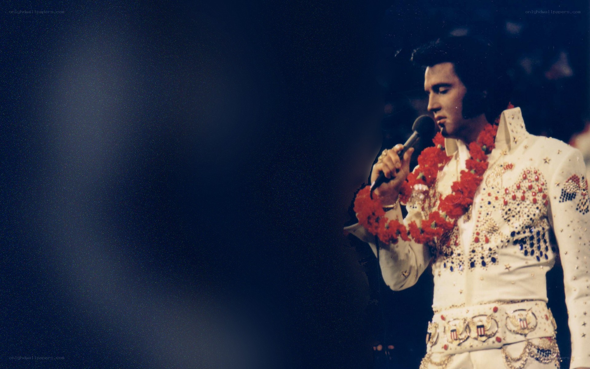 Elvis Presley performing on stage