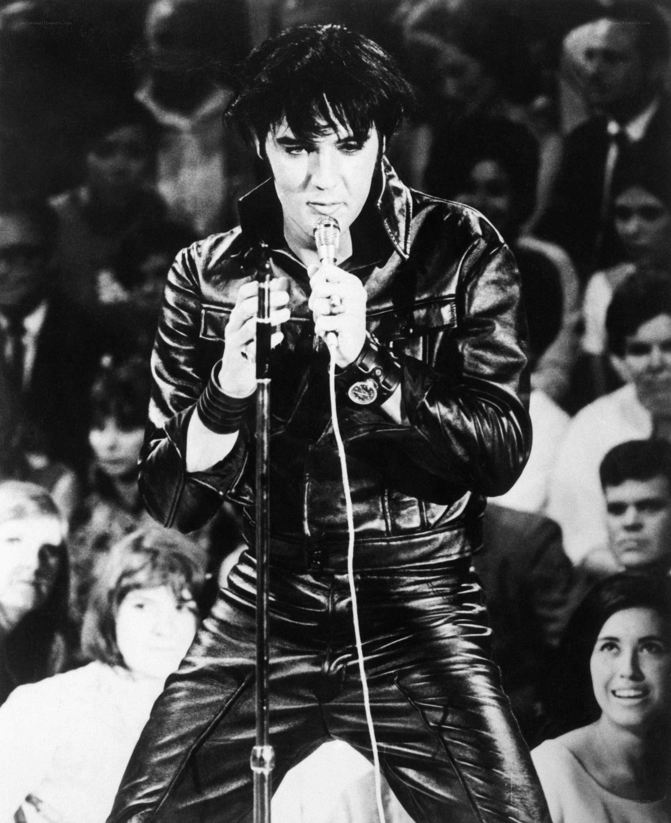 Elvis Presley performing on stage