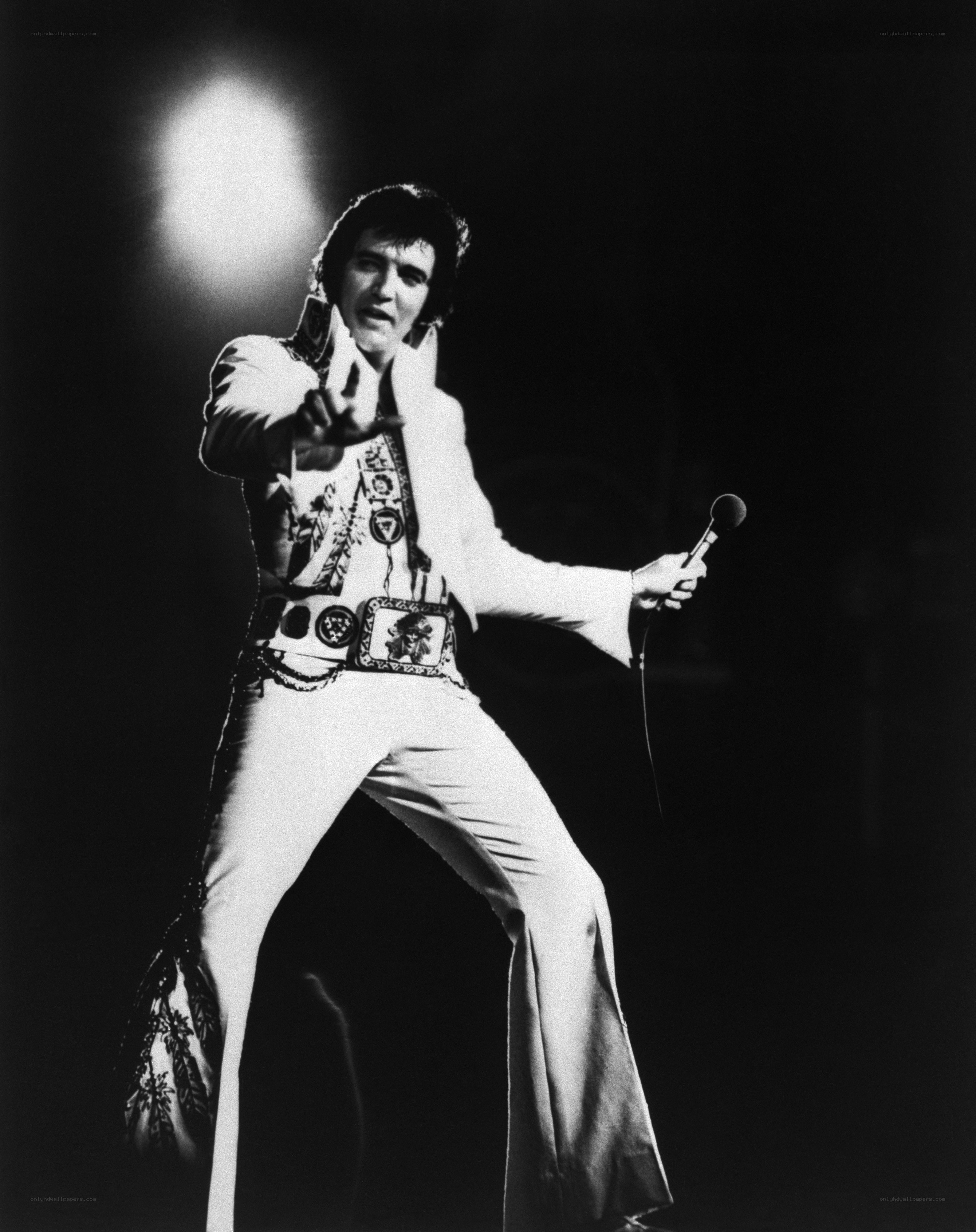 Elvis Presley performing on stage