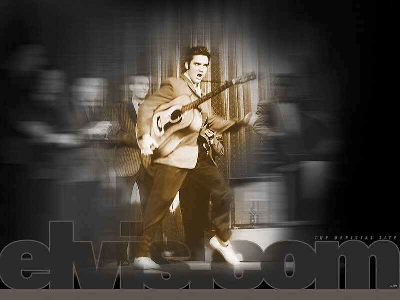 Elvis Presley Playing Guitar — Black