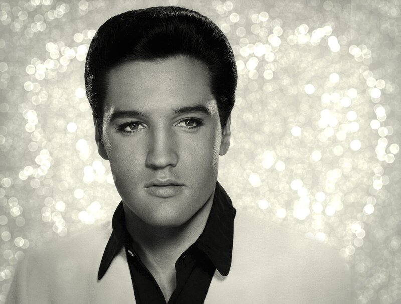 Elvis Presley Portrait — Black, Dramatic, Photograph, Black Shirt