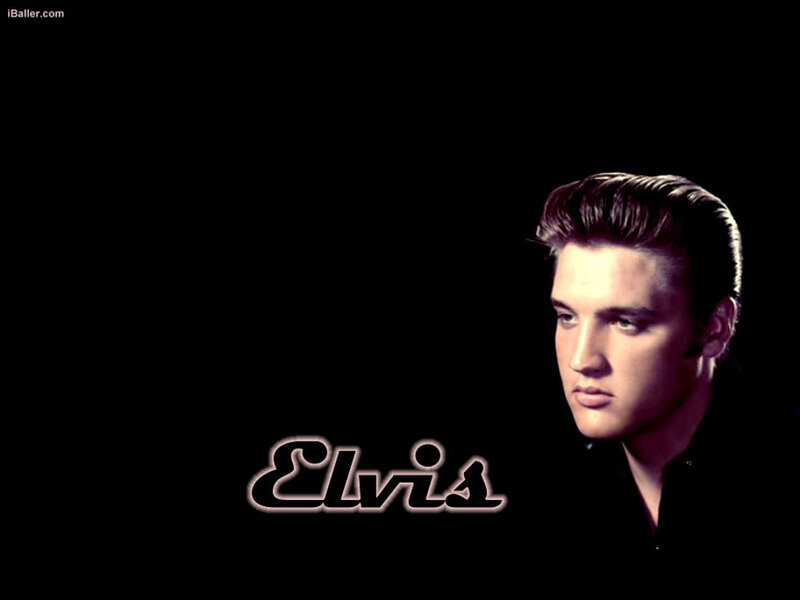 Elvis Presley Portrait — Black, Dramatic, Photograph, Name Text