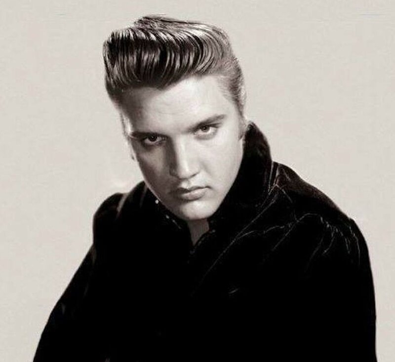 Elvis Presley Portrait — Black, Serious, Photograph, Black Jacket