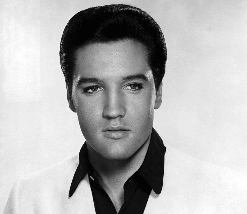 Elvis Presley Portrait — Black, Serious, Photograph, Black Shirt