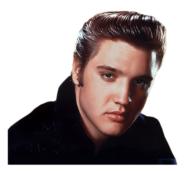 Elvis Presley Portrait — Black, Serious, Photograph, Hair