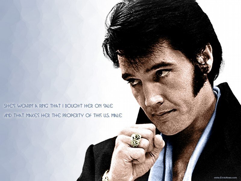 Elvis Presley Portrait — Black, Serious, Photograph