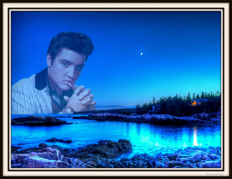 Elvis Presley Portrait — Blue, Serene