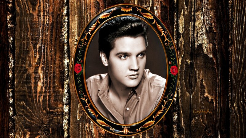 Elvis Presley Portrait — Brown, Dramatic