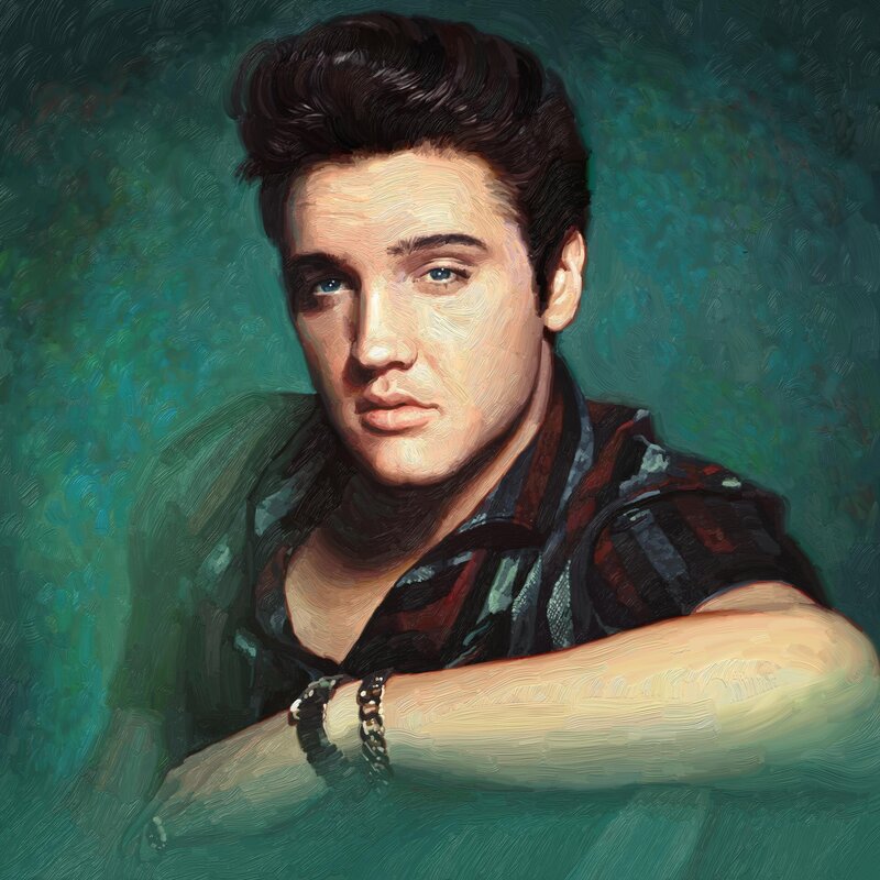 Elvis Presley Portrait — Green
