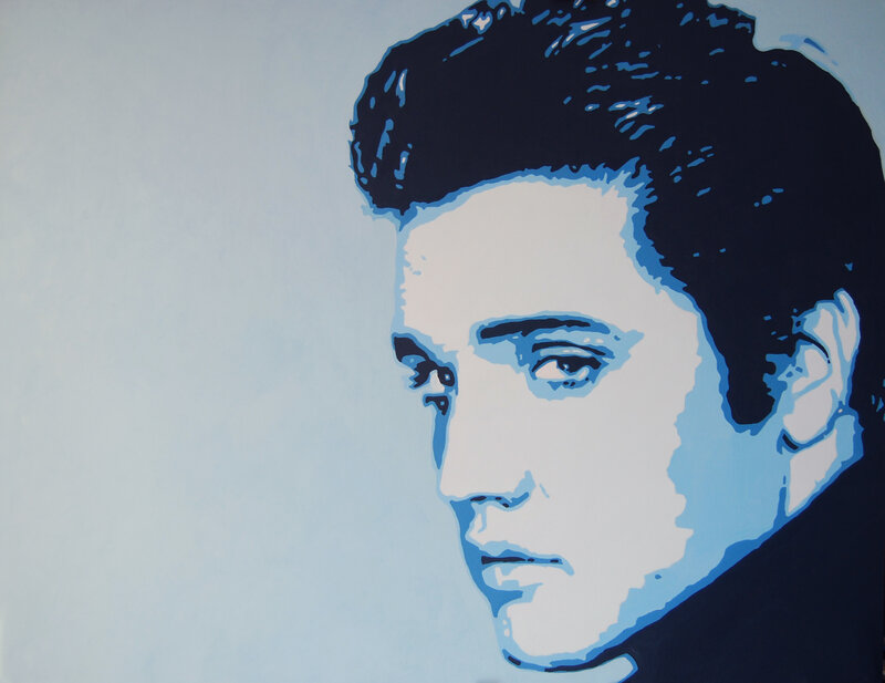Elvis Presley portrait in blue
