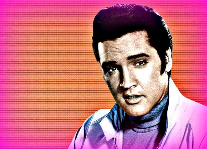 Elvis Presley Portrait — Pink