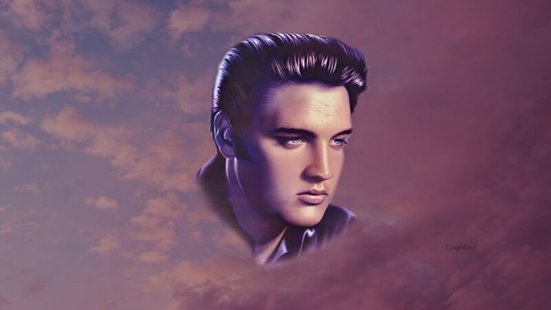 Elvis Presley Portrait — Purple, Dramatic