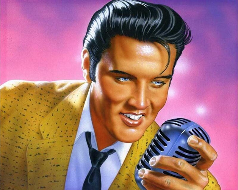 Elvis Presley Portrait — Purple
