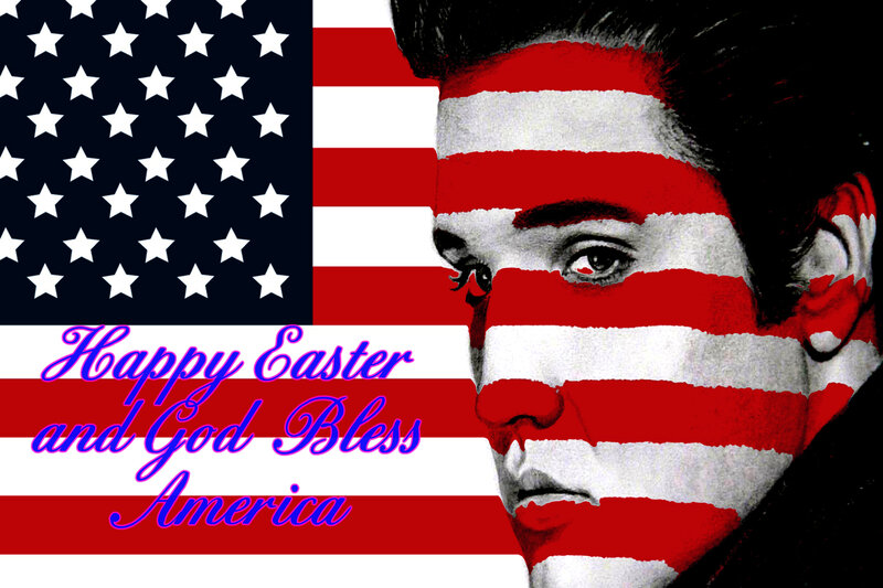 Elvis Presley Portrait — Red, Patriotic