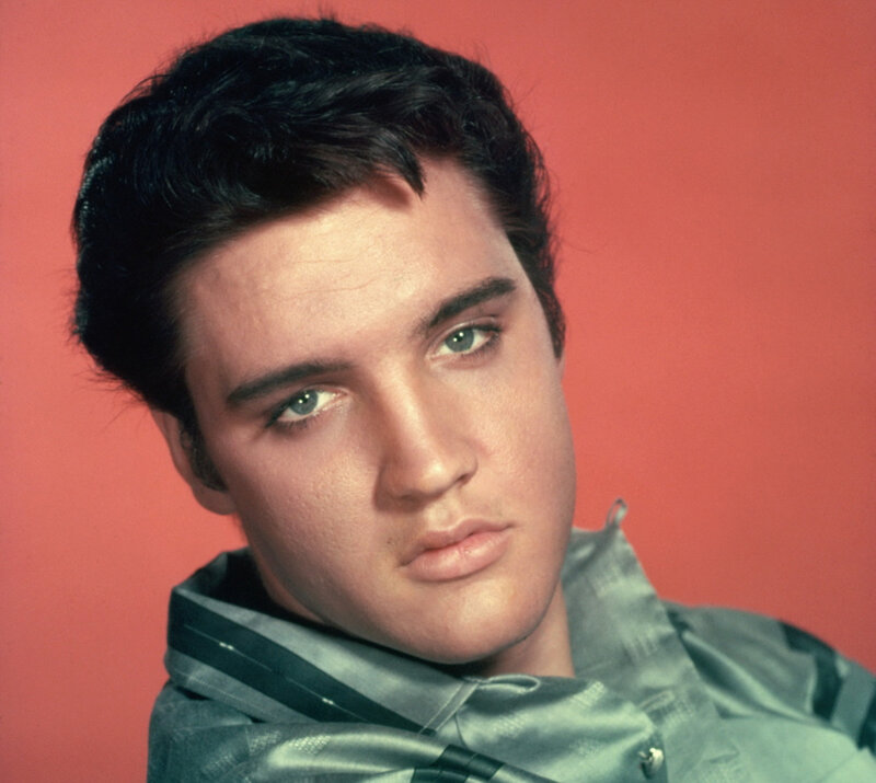 Elvis Presley Portrait — Red, Serious