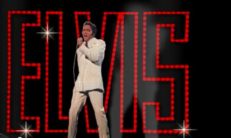 Elvis Presley Singing — Black, Dramatic, Night, Photograph