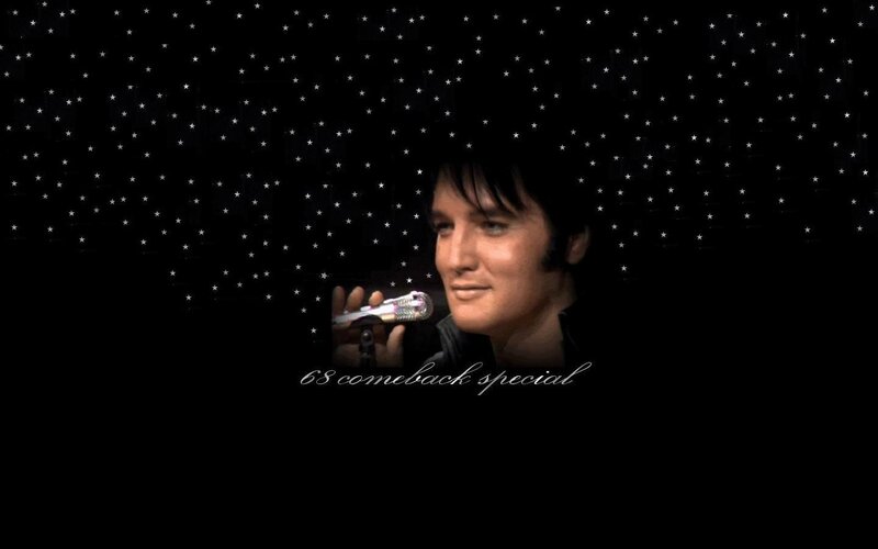 Elvis Presley Singing — Black, Dramatic, Night